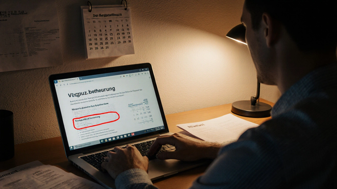 Mann in Steuerberaterbüro mit Laptop, der unrealisierten Gewinn einer Wohnung berechnet, Kalender zeigt 1. Januar 2025.