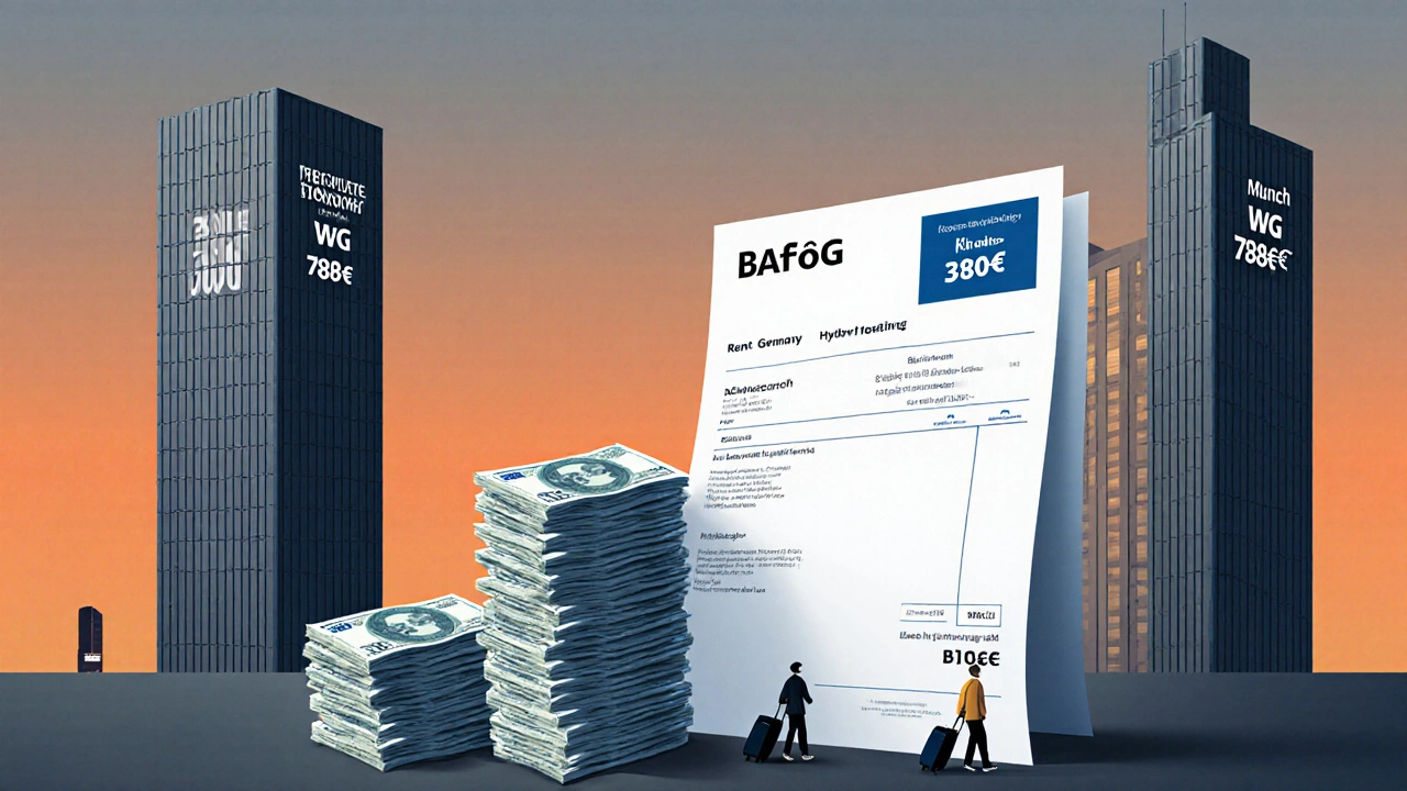 Symbolische Darstellung der Lücke zwischen BAföG und Mietpreisen in Deutschland.