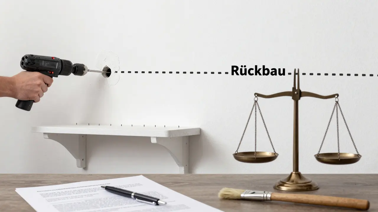 Vergleich von gebohrter Wand und restaurierter Wand mit spachtelierten Löchern.