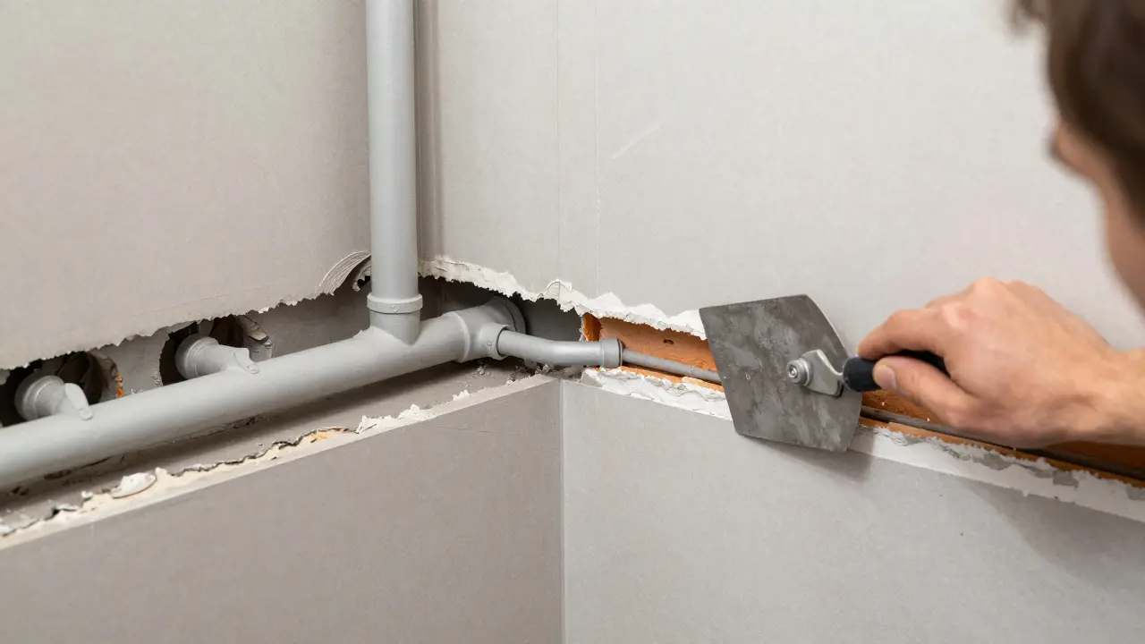 Fachgerechte Installation von Wasser- und Abwasserleitungen mit Abdichtung.