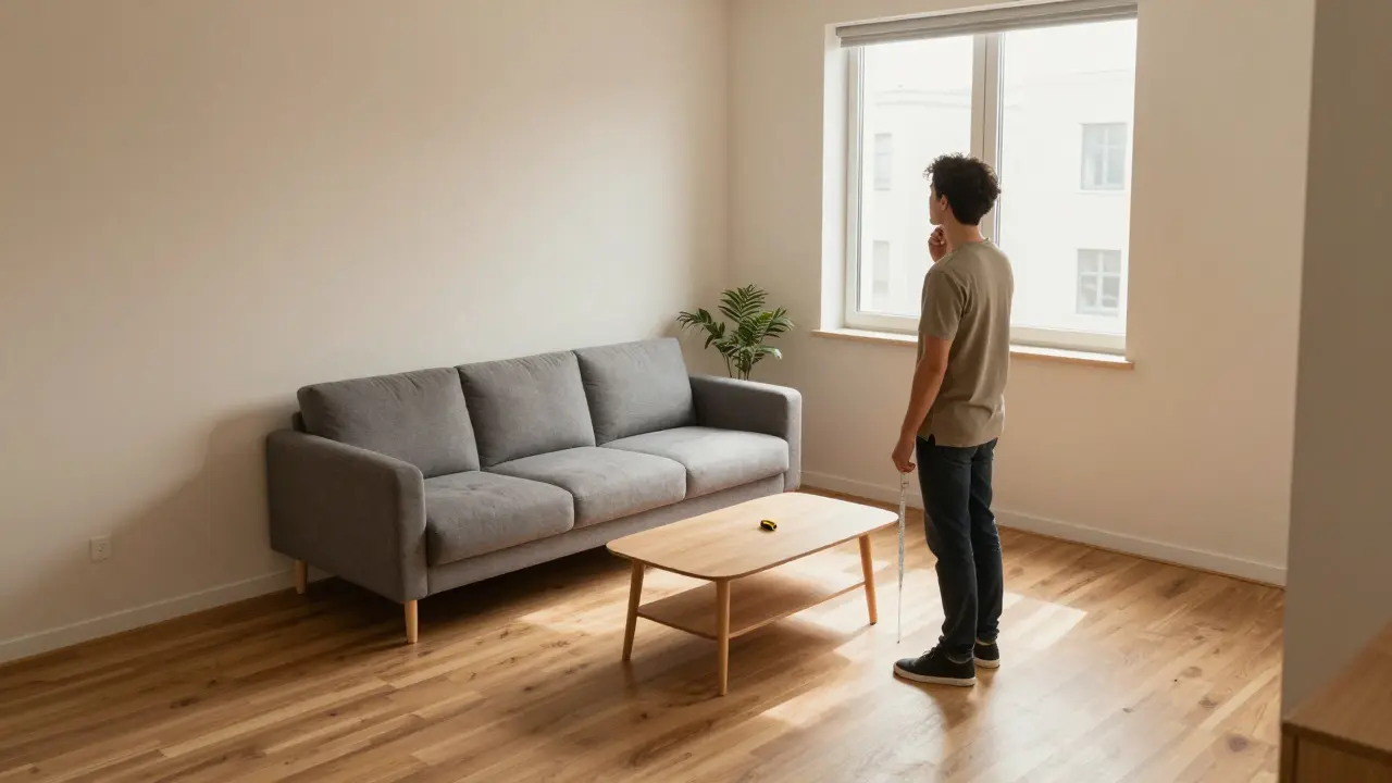 Die richtige Größe des Couchtisches für kleine Wohnzimmer | Maßangeben & Tipps