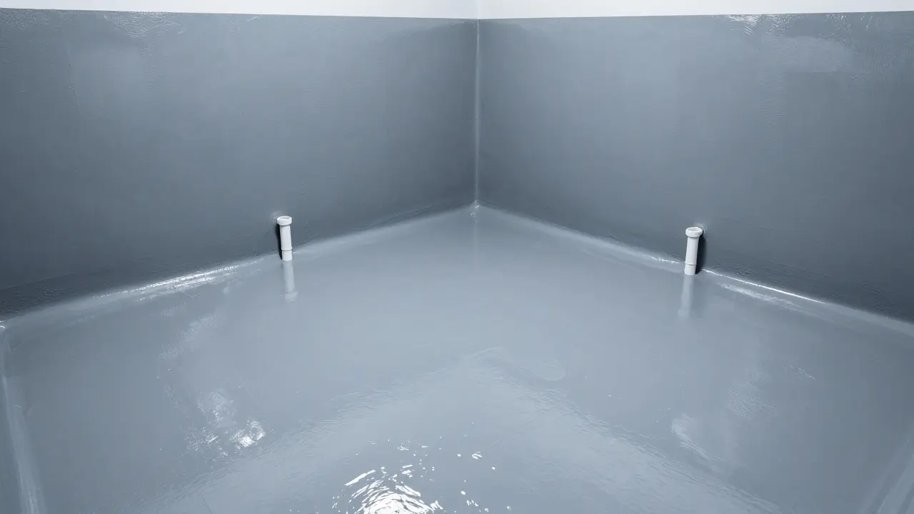 Voll abgedichtete fläche unter stehendem wasser getestet