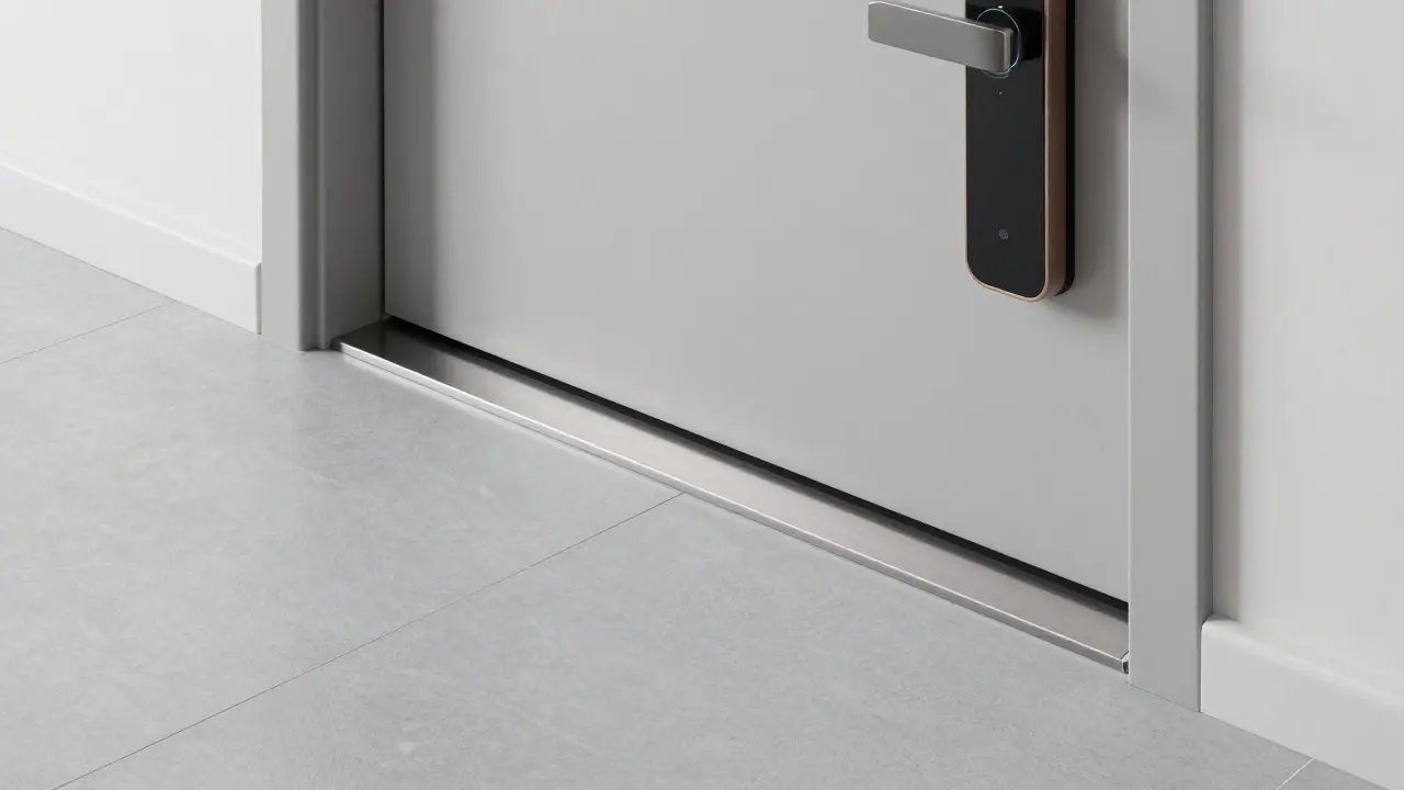 Barrierefreie Türschwelle mit integriertem smartem Türschloss