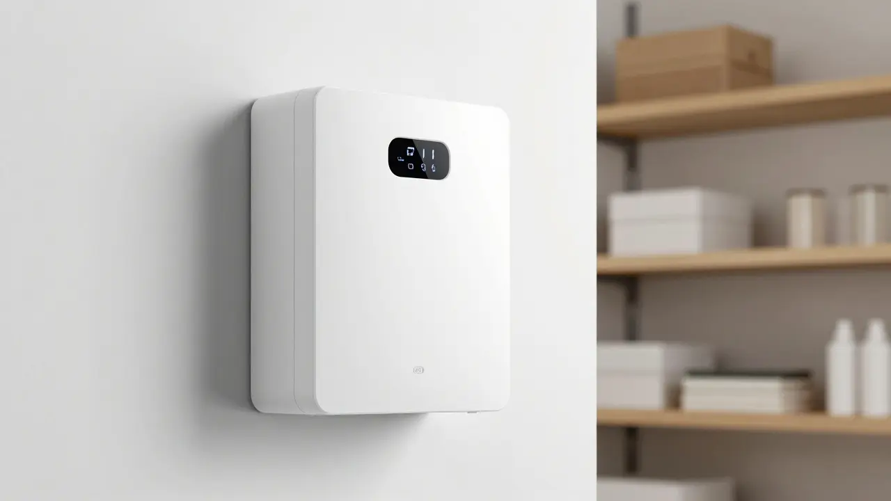 Automatisches Lüftungsgerät an einer sauberen Wand