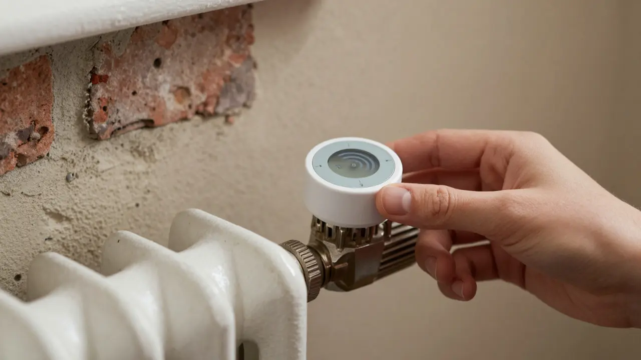 Installation eines smarten Thermostats an einem alten Heizkörper ohne Bohren