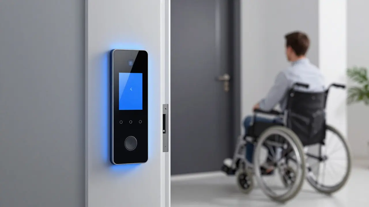 Automatische Türöffnung und Video-Interkom für barrierefreien Zugang