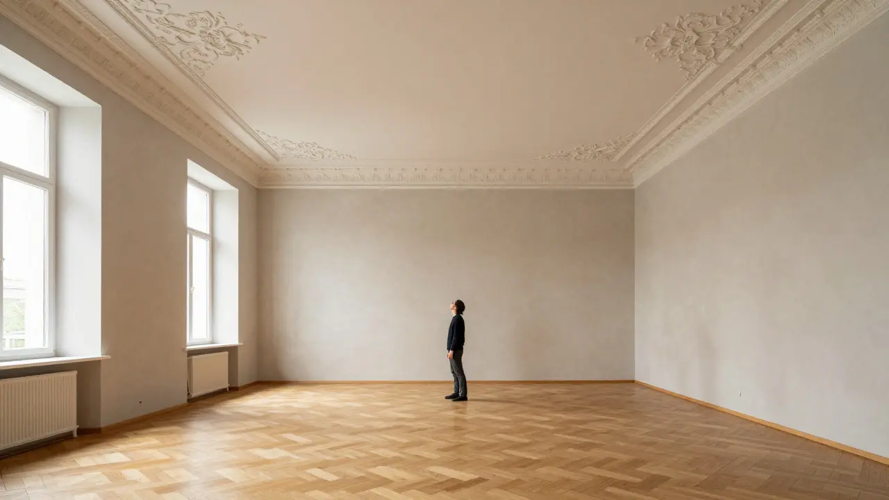 Altbau-Wohnzimmer einrichten: Stuck, Parkett und moderne Akzente kombinieren