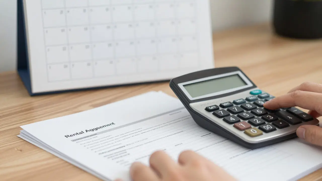 Finanzielle Analyse von Immobilienrenditen mit Rechner und Kalender