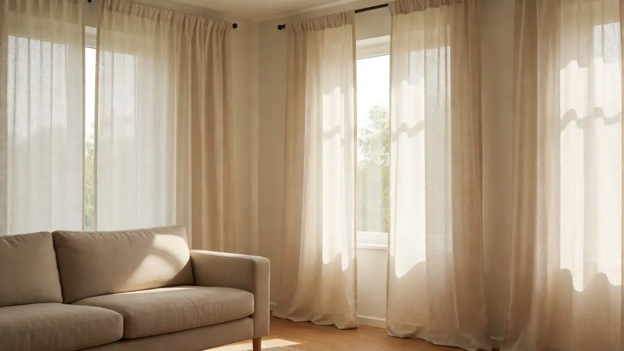 Vorhänge und Gardinen im Wohnzimmer: Material, Farbe & Stil richtig wählen
